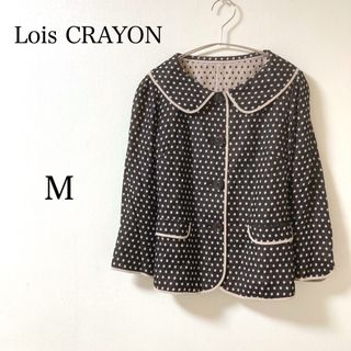 ロイスクレヨン(Lois CRAYON)のロイスクレヨン★大人可愛い ドット柄 ジャケット ブラウス 薄手 M(テーラードジャケット)