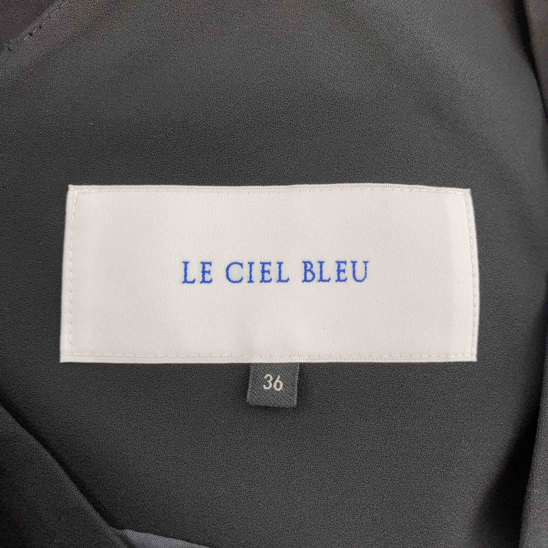 LE CIEL BLEU(ルシェルブルー)のLE CIEL BLEU ルシェルブルー　黒　ブラック　無地　Vネック　ジャンパースカート　 レディース ノースリーブワンピース レディースのワンピース(ロングワンピース/マキシワンピース)の商品写真