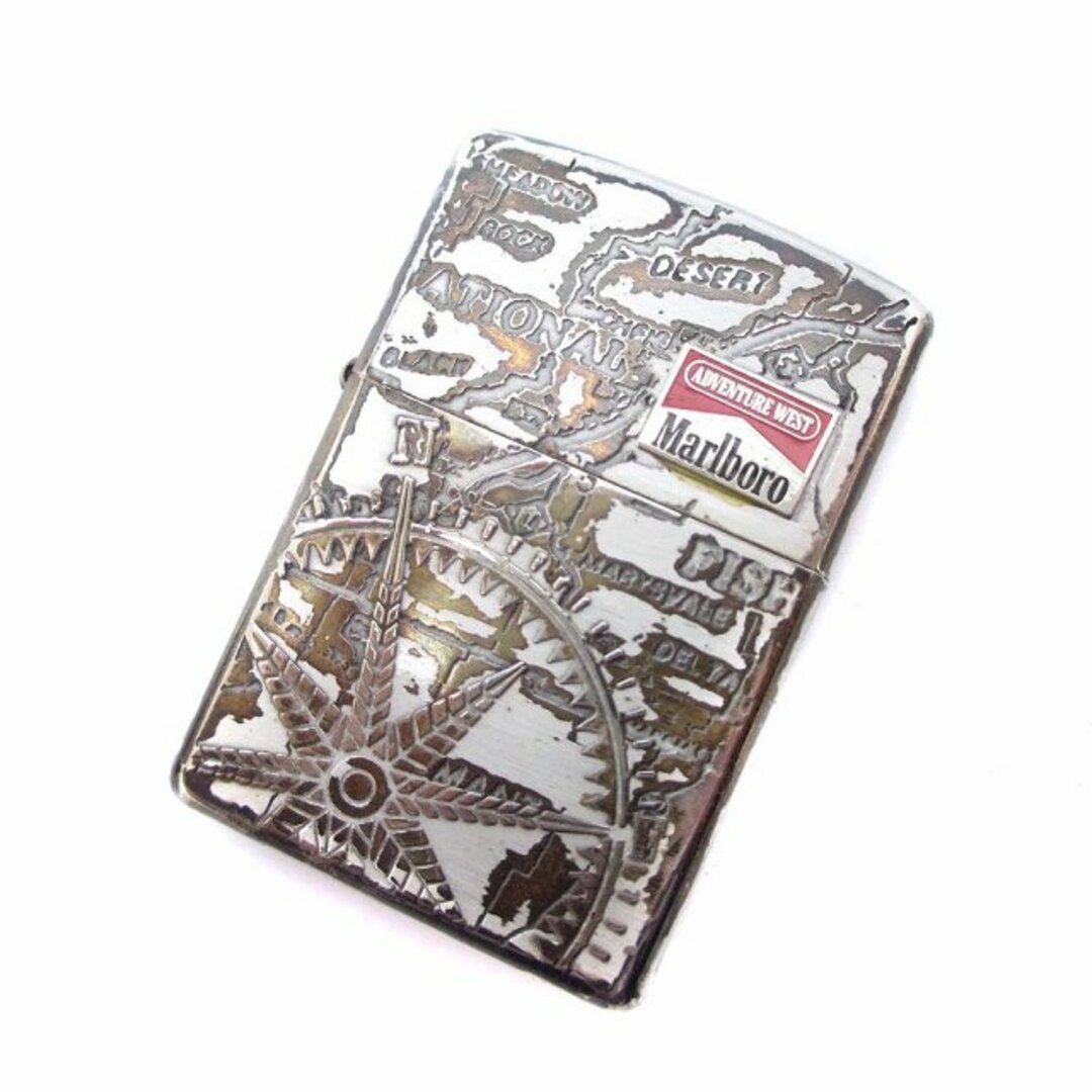 ZIPPO(ジッポー)のジッポー マルボロ オイルライター 01年製 羅針盤 コンパス シルバーカラー エンタメ/ホビーのコレクション(その他)の商品写真