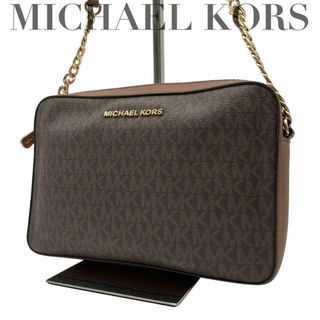 マイケルコース(Michael Kors)の美品 MICHEAL KORES ショルダーバッグ PVCレザー ブラウン MK(ショルダーバッグ)