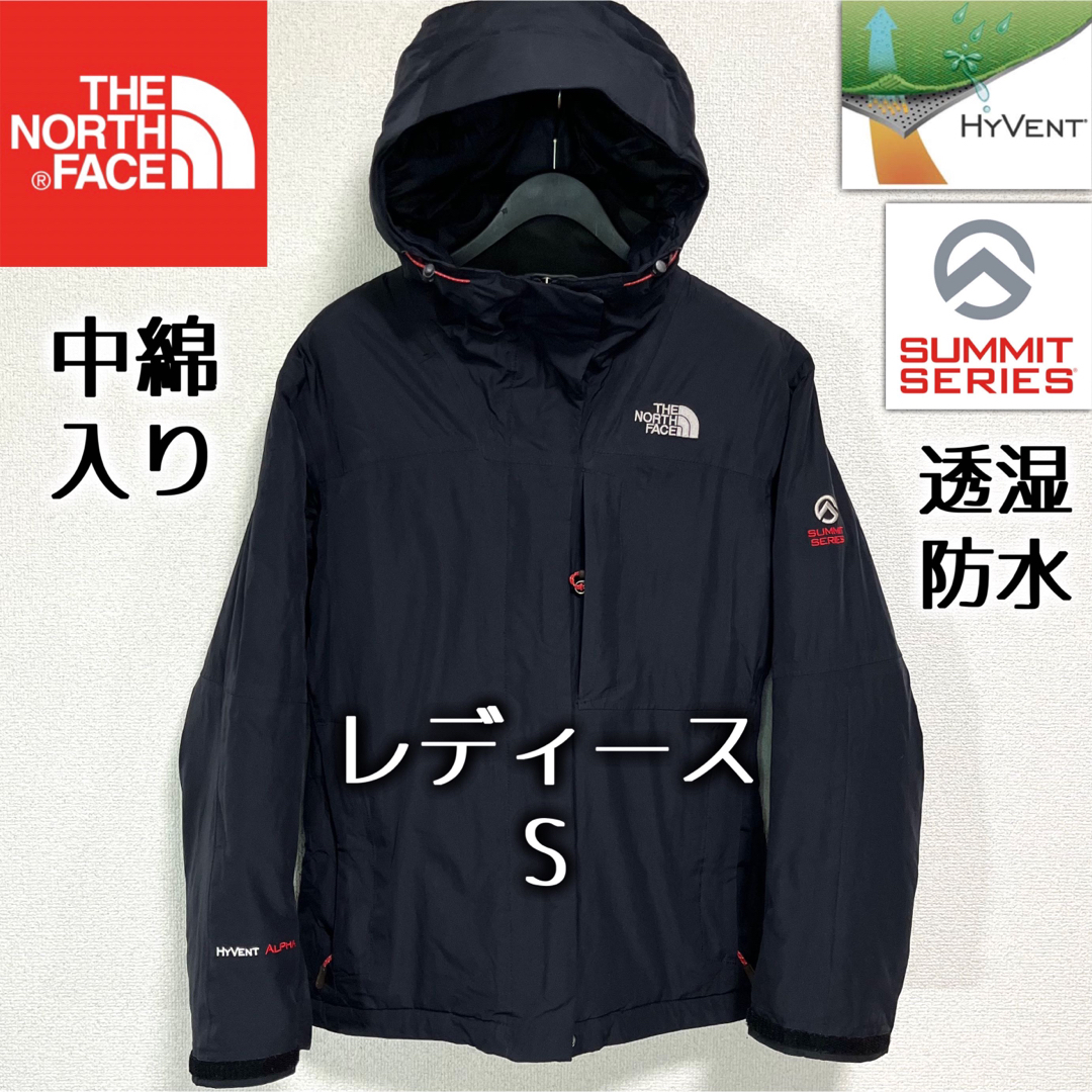 THE NORTH FACE(ザノースフェイス)の人気 ノースフェイス 中綿マウンテンパーカー サミットシリーズ レディースS 黒 レディースのジャケット/アウター(ナイロンジャケット)の商品写真