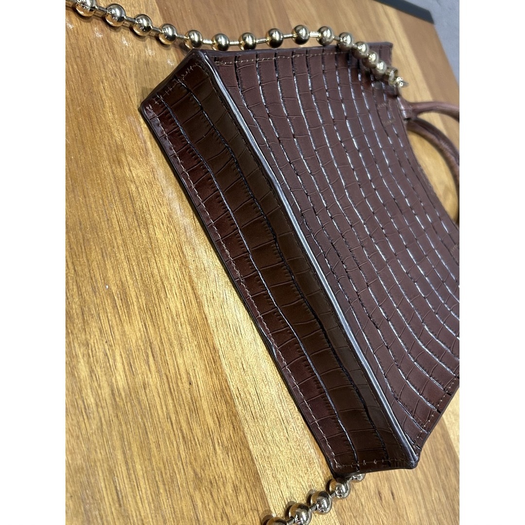 Ameri VINTAGE(アメリヴィンテージ)のAmeri VINTAGE BALL CHAIN BOX BAG ブラウン レディースのバッグ(ショルダーバッグ)の商品写真