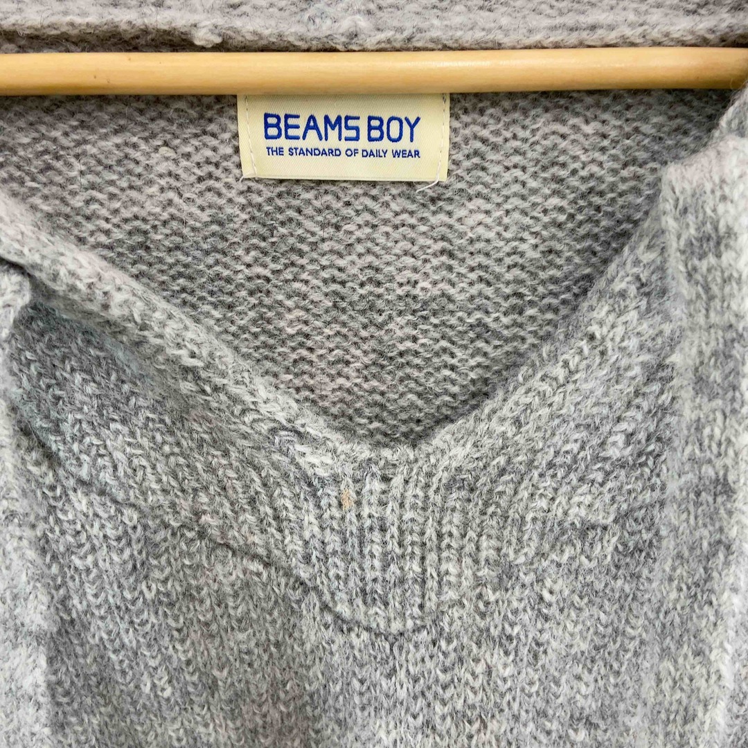 BEAMS BOY(ビームスボーイ)のBEAMS BOY ビームスボーイ メンズ ニット/セーター パーカー グレー ウール メンズのトップス(ニット/セーター)の商品写真