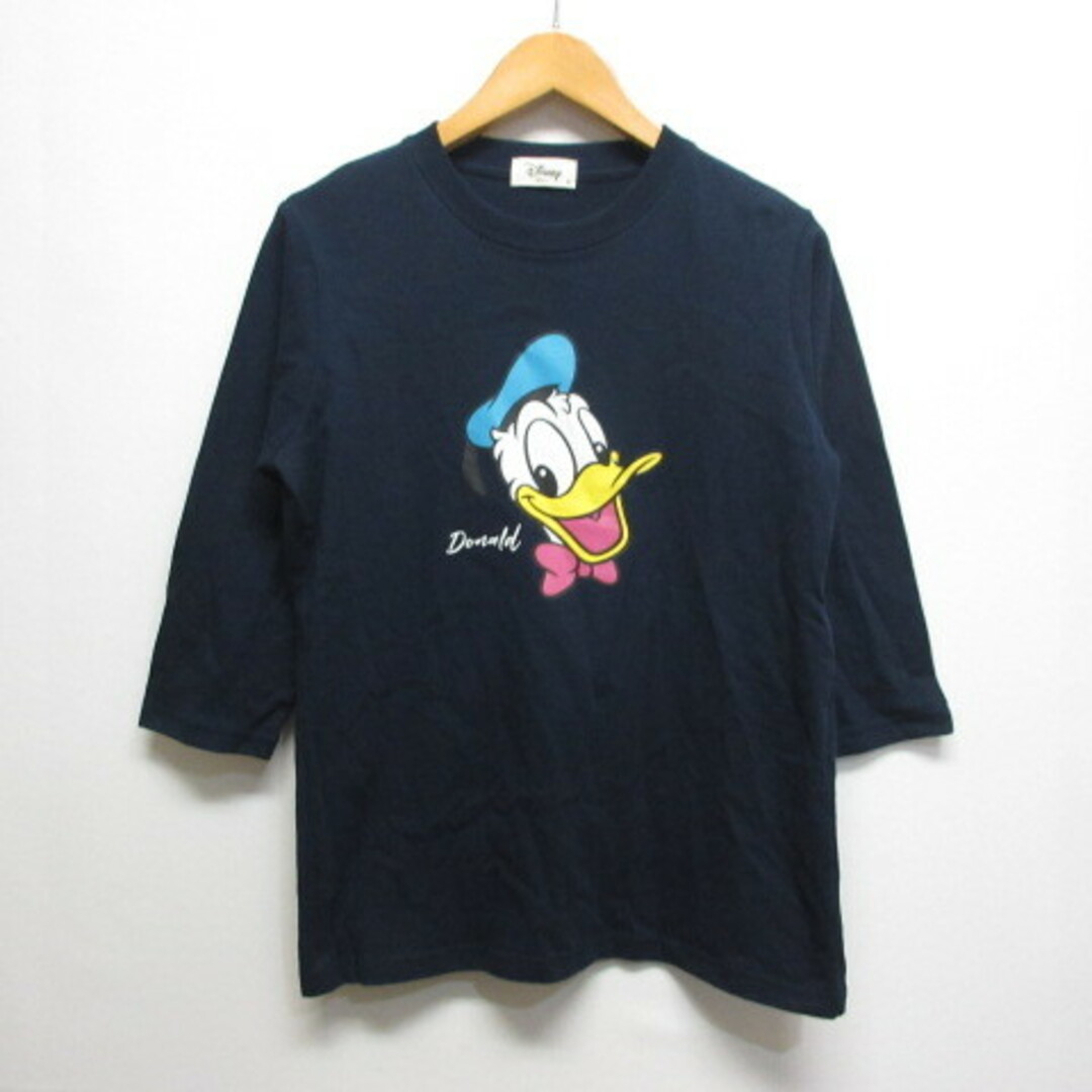 Disney(ディズニー)のディズニー Disney ドナルドダック 七分袖 Tシャツ M ネイビー レディースのトップス(その他)の商品写真