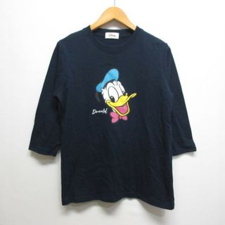 ディズニー(Disney)のディズニー Disney ドナルドダック 七分袖 Tシャツ M ネイビー(その他)