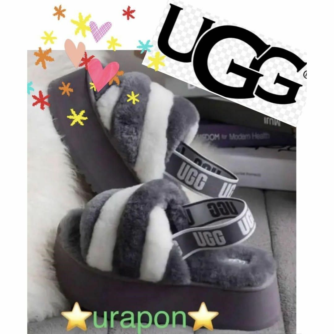 UGG(アグ)のtwinkle 様 ✨③サンプル品✨24✨UGG✨ディスコ ストライプ スライド レディースの靴/シューズ(サンダル)の商品写真