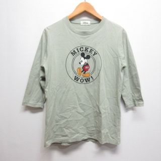 ディズニー(Disney)のディズニー Disney ミッキーマウス 七分袖 Tシャツ M グリーン(その他)