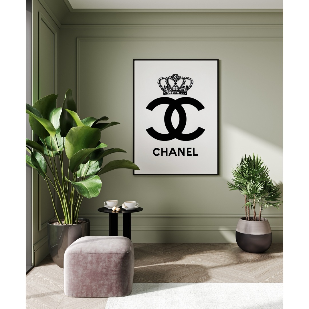 G082 アートポスター CHANEL シャネル インテリア モノクロ ティアラ ハンドメイドのインテリア/家具(アート/写真)の商品写真