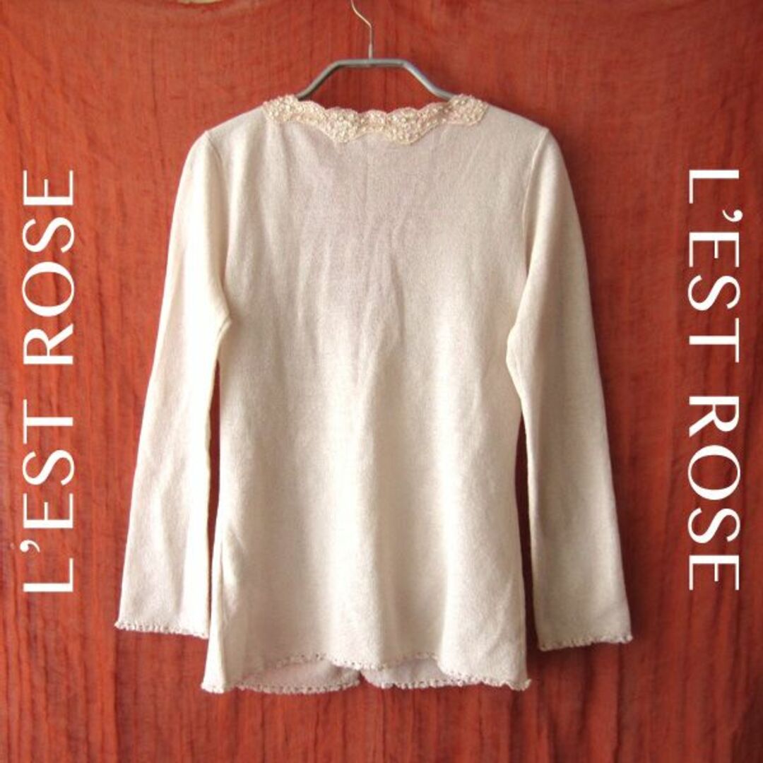 L'EST ROSE(レストローズ)の美品　L'EST ROSE／レストローズ★　レースが可愛い薄手カーディガン　　 レディースのトップス(カーディガン)の商品写真