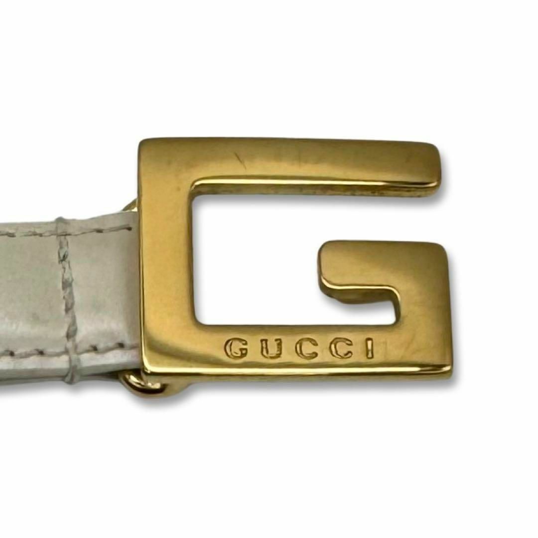 Gucci(グッチ)のGUCCI グッチ レザー ベルト レディース メンズ アイボリー オフホワイト レディースのファッション小物(ベルト)の商品写真