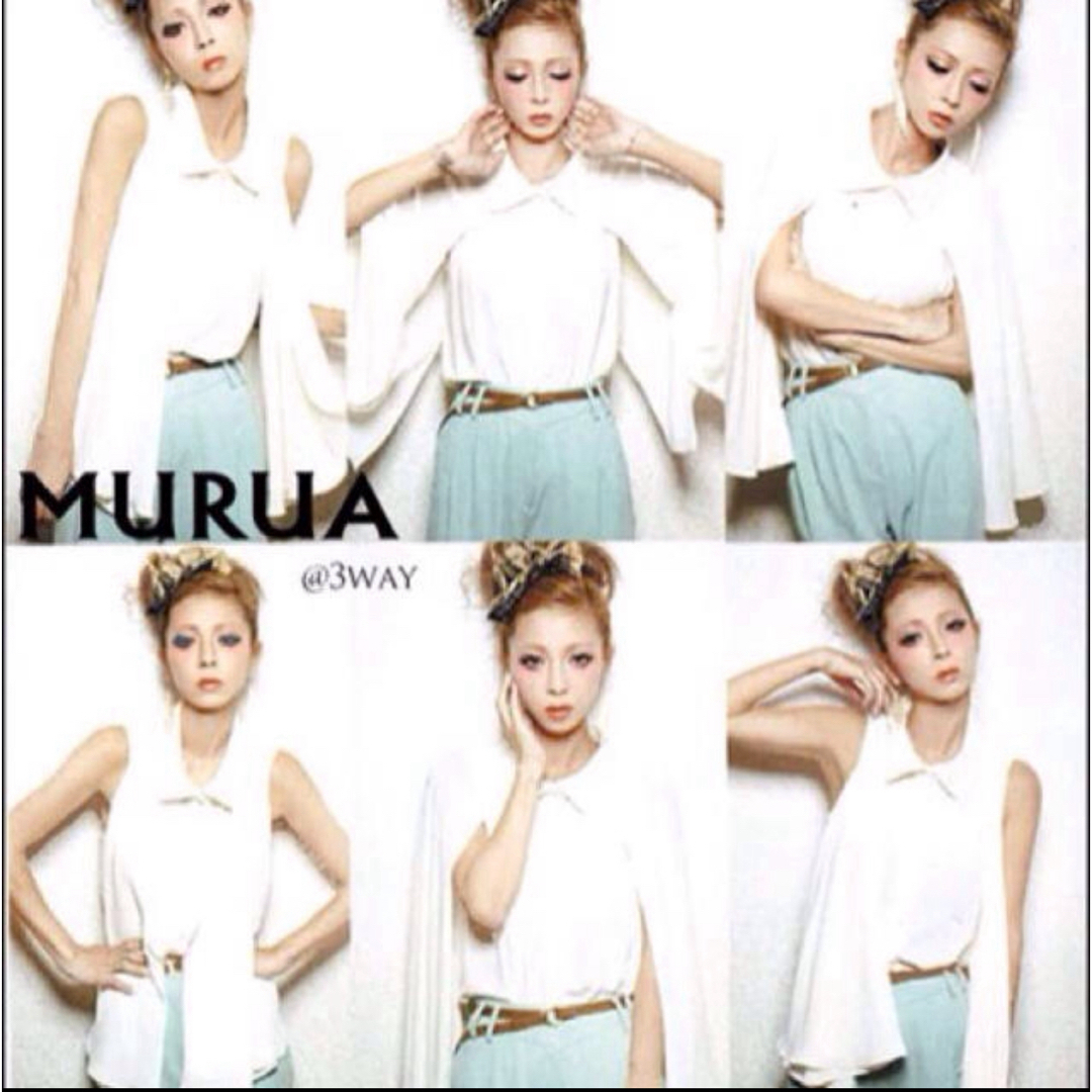 MURUA(ムルーア)のMURUAムルーア　ケープブラウス　ケープシャツ　3way　ピンク レディースのトップス(シャツ/ブラウス(半袖/袖なし))の商品写真