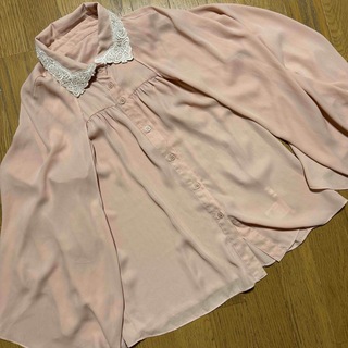 ムルーア(MURUA)のMURUAムルーア　ケープブラウス　ケープシャツ　3way　ピンク(シャツ/ブラウス(半袖/袖なし))