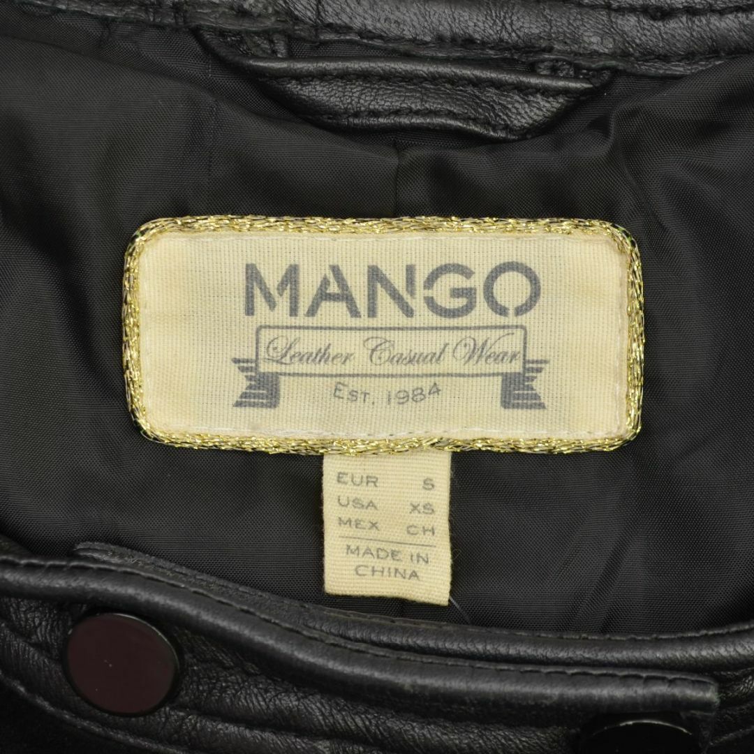 MANGO(マンゴ)の【MANGO】ピッグスキンレザーシングルライダースジャケット レディースのジャケット/アウター(ライダースジャケット)の商品写真