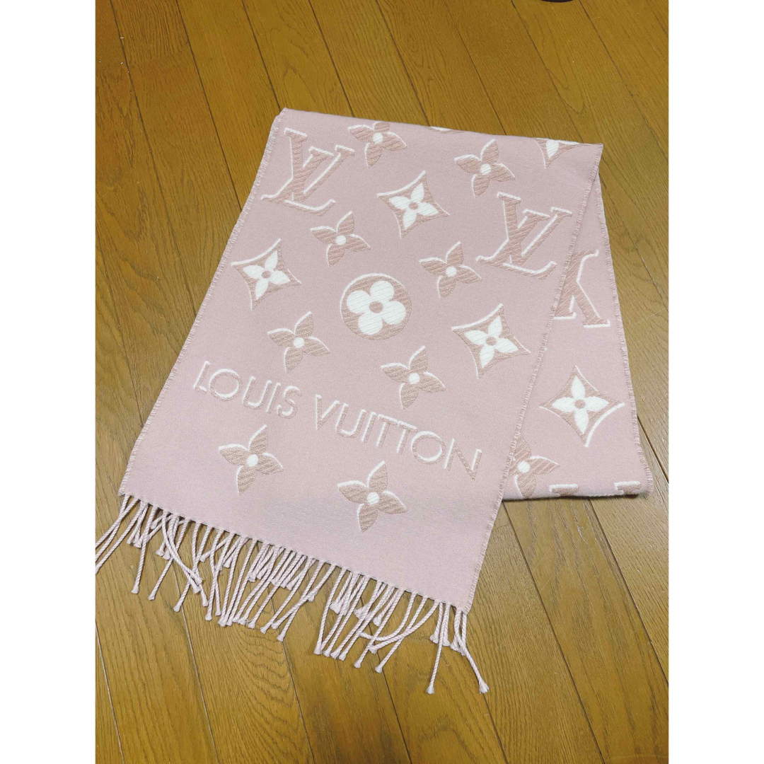 LV ロゴマフラー ピンク ベージュ エセンシャルシャイン LV ロゴマフラー ピンク ベージュ エセンシャルシャイン