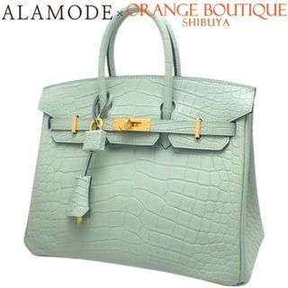 エルメス(Hermes)のHERMES(エルメス) バーキン 25 ハンドバッグ トートバッグ アリゲーターマット クロコダイル ヴェールドー/ヴェールデュー ライトグリーン ゴールド金具 B刻印 レディース 40601109381【新品】【アラモード】(ハンドバッグ)