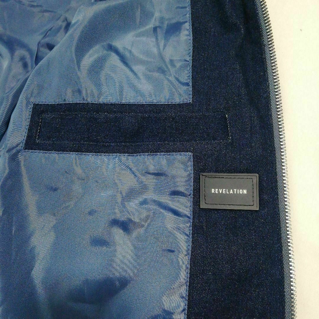 スカジャン デニム切替 刺繍 ブルゾン ジャケット ネイビー Lサイズ メンズ メンズのジャケット/アウター(スカジャン)の商品写真