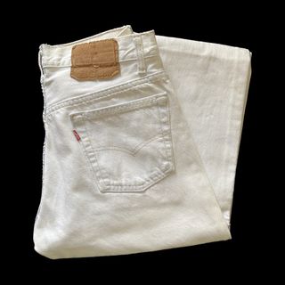 リーバイス(Levi's)の希少カラー USA製 90s リーバイス 501 ストレートデニムW29 白(デニム/ジーンズ)