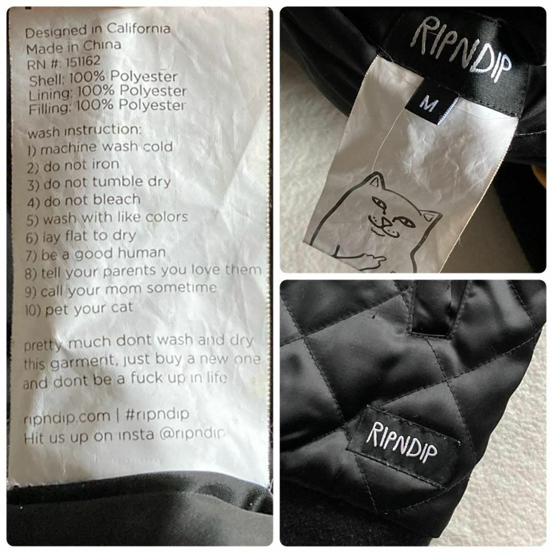 RIPNDIP(リップンディップ)のRIPNDIP リバーシブル キルティング スカジャン ブルゾン 刺繍 猫 黒 メンズのジャケット/アウター(その他)の商品写真