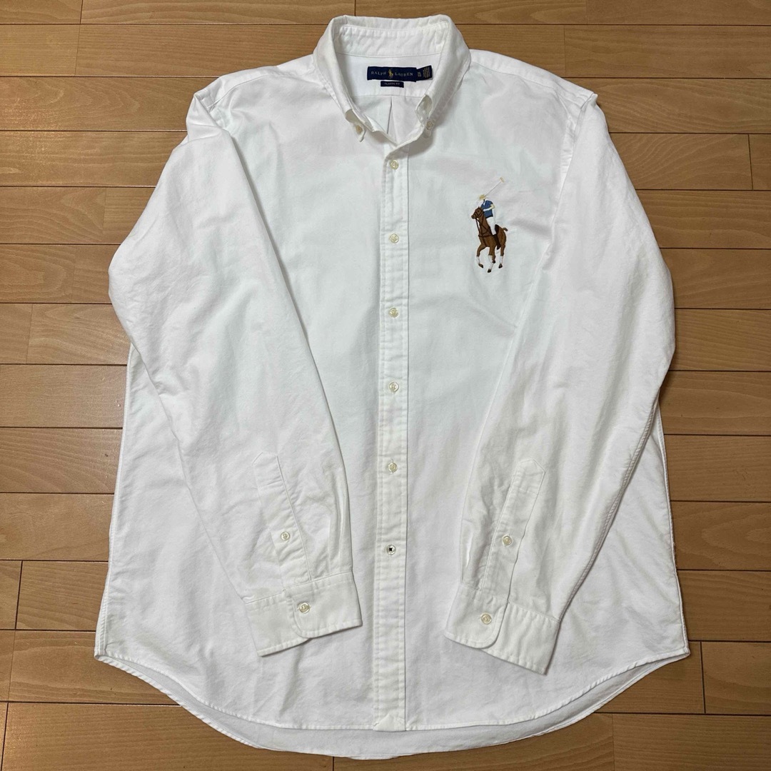 POLO RALPH LAUREN(ポロラルフローレン)のポロラルフローレン　メンズシャツ　ビックポニー刺繍　ビックシャツXL  ホワイト メンズのトップス(シャツ)の商品写真