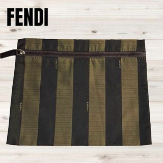 FENDI - 【美品】 FENDI フェンディ マルチケース ポーチ ペカン ストライプ柄