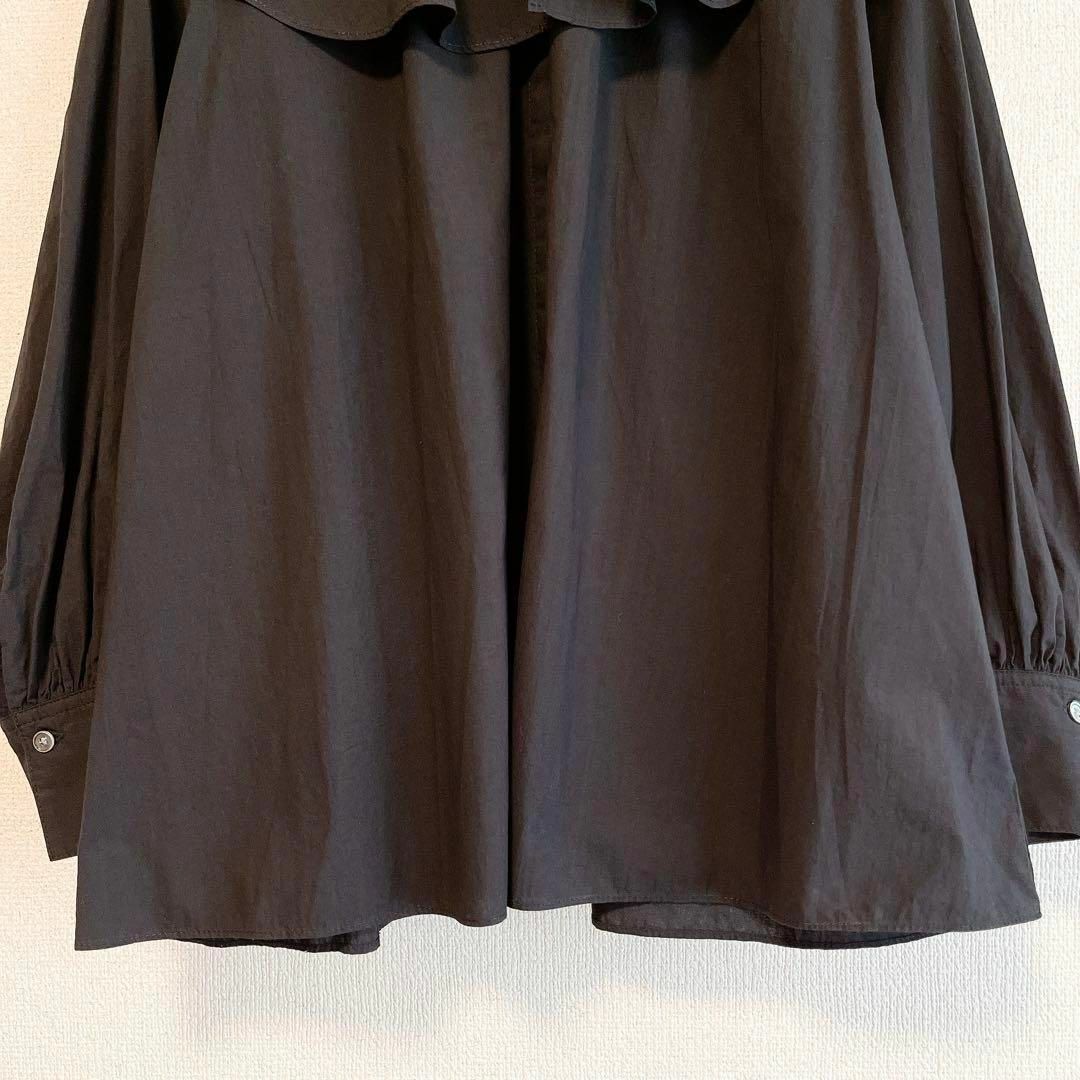 URBAN RESEARCH(アーバンリサーチ)の大きな襟で小顔効果♪　ビッグカラーブラウス　フリーサイズ　ブラック レディースのトップス(シャツ/ブラウス(長袖/七分))の商品写真
