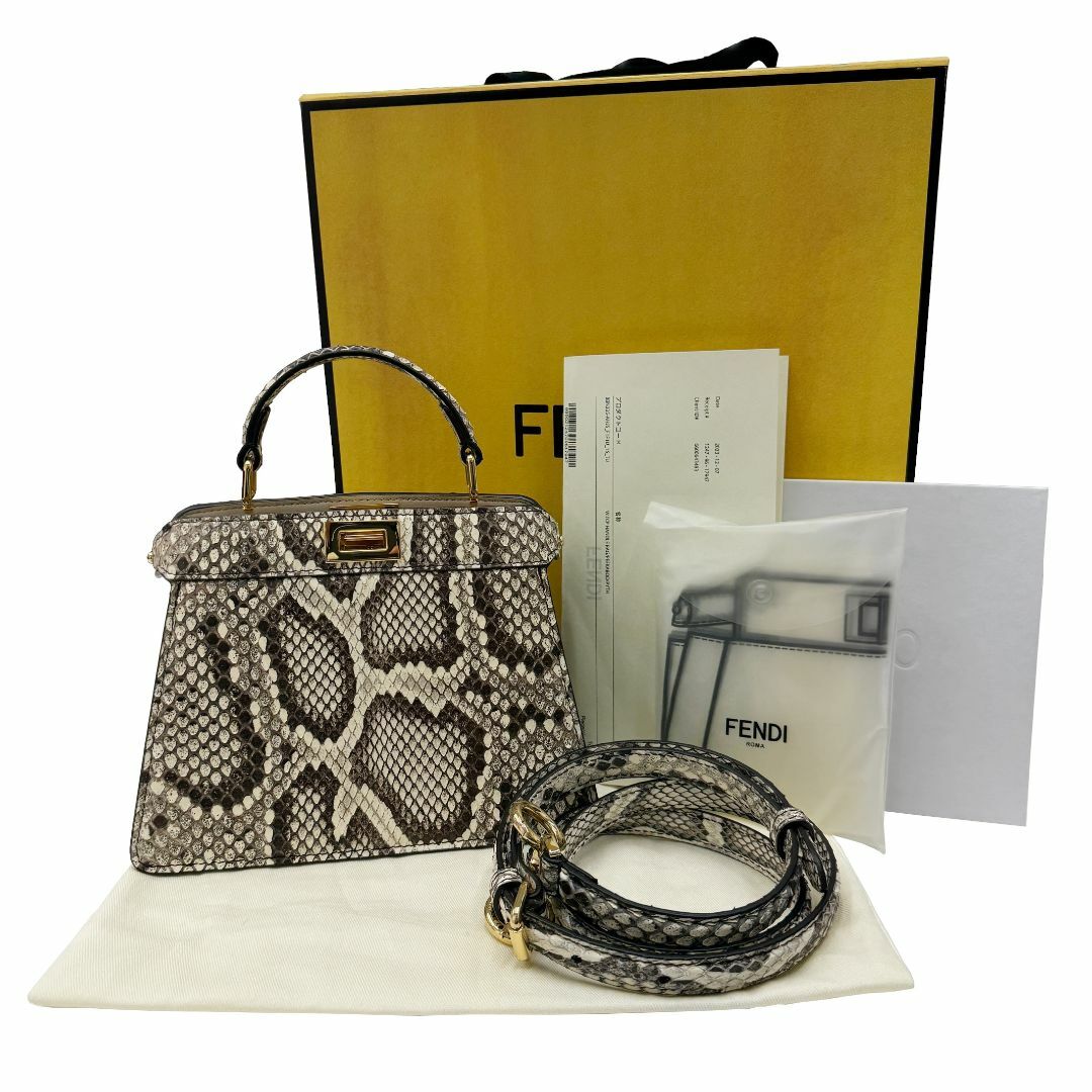 FENDI(フェンディ)のFENDI フェンディ ピーカブー アイシーユー ISeeU プチ パイソン 8BN335 レザー ハンドバッグ ショルダーバッグ 2WAYショルダー レディース PEEKABOO　　　　　　 レディースのバッグ(ハンドバッグ)の商品写真