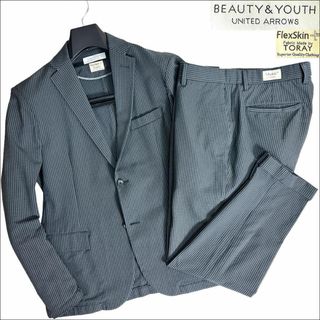 ビューティアンドユースユナイテッドアローズ(BEAUTY&YOUTH UNITED ARROWS)のJ4019美品ビューティ&ユース シアサッカーギンガムチェックセットアップM/L(セットアップ)