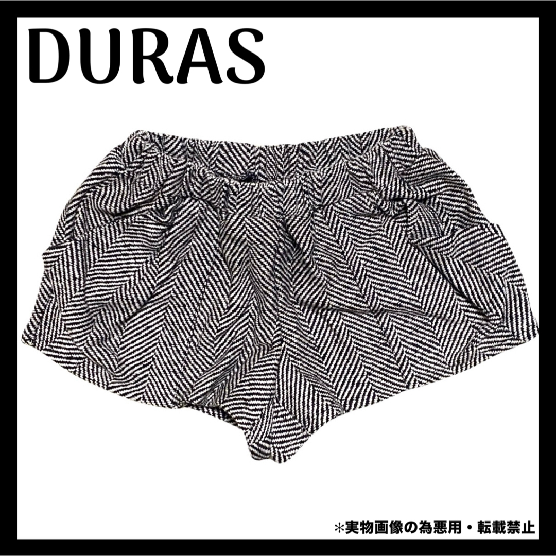 DURAS(デュラス)のDURAS ツイード ショートパンツ ボトムス Black White レディースのパンツ(ショートパンツ)の商品写真