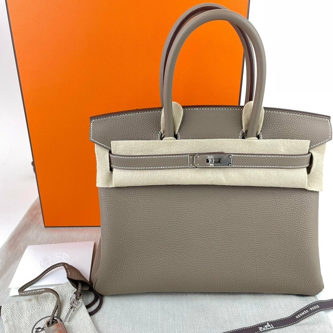 Hermes(エルメス)の新品未使用 Hermes エルメス Birkin30 バーキン30 Etoupe エトープ Togo トゴ PHW シルバー金具 B刻印 ハンドバッグ レディースのバッグ(ハンドバッグ)の商品写真