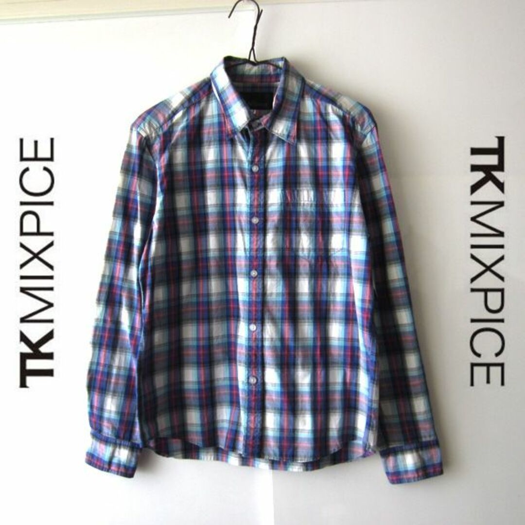 THE SHOP TK(ザショップティーケー)の美品　TK MIXPICE／ザショップティーケー★　チェック柄　長袖シャツ メンズのトップス(シャツ)の商品写真