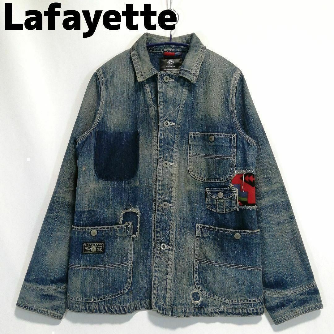 Lafayette(ラファイエット)のラファイエット カバーオール ダメージ加工 デニムジャケット Sサイズ Gジャン メンズのジャケット/アウター(カバーオール)の商品写真