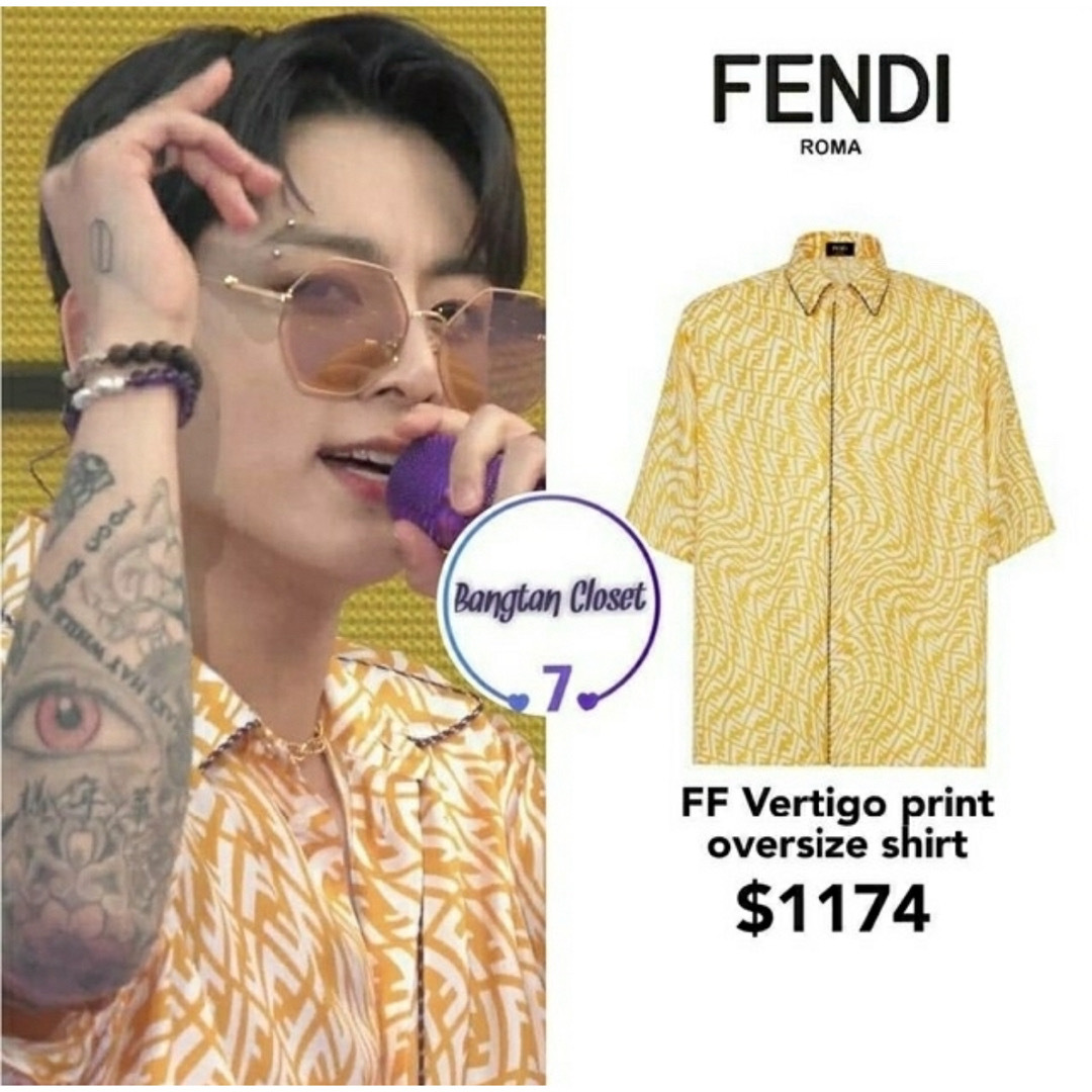 FENDI(フェンディ)のBTSジョングク着用　FENDI 21SS  シルクシャツ　balenciaga メンズのトップス(シャツ)の商品写真