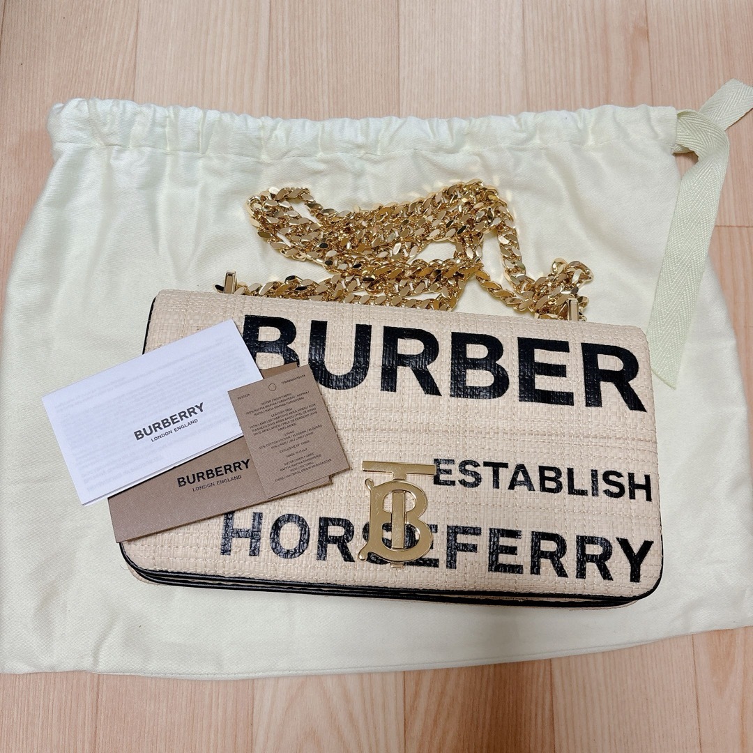 BURBERRY(バーバリー)のBURBERRY バーバリー ラフィア ショルダー チェーン バック レディースのバッグ(ショルダーバッグ)の商品写真