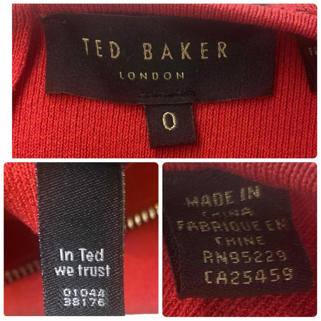 TED BAKER(テッドベイカー)のted baker テッドベイカー ワンピース　ニット Aライン RED 赤 S レディースのワンピース(ひざ丈ワンピース)の商品写真