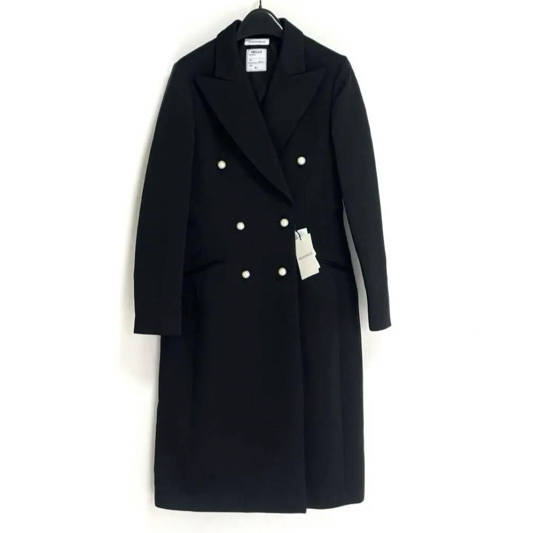 MADISONBLUE(マディソンブルー)の未使用 マディソンブルー PEARL FROCK COAT 01 ブラック レディースのジャケット/アウター(ロングコート)の商品写真