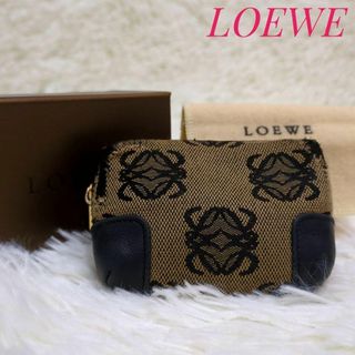 LOEWE - ✨訳ありご奉仕品✨　付属品有り　ロエベ　アナグラム　総柄　ミニポーチ　ケース