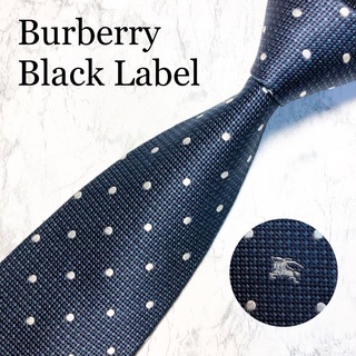 バーバリーブラックレーベル(BURBERRY BLACK LABEL)のBURBERRY BLACK LABEL ネクタイ　ドット　ネイビー　ホースロゴ(ネクタイ)