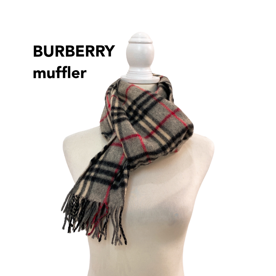 BURBERRY(バーバリー)のBurberry バーバリー　マフラー　ストール　ノバチェック　ウール　グレー レディースのファッション小物(マフラー/ショール)の商品写真