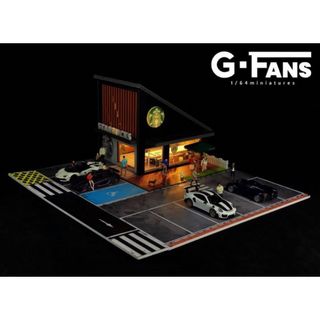 G-FANS 1/64 スターバックス　ジオラマ　点灯 組立式　駐車場付き　新品(模型/プラモデル)