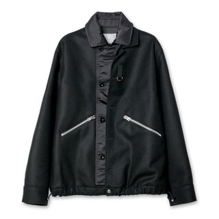 サカイ(sacai)のsacai 23AW メルトン ブルゾン ジャケット MA-1 パーカー(ブルゾン)