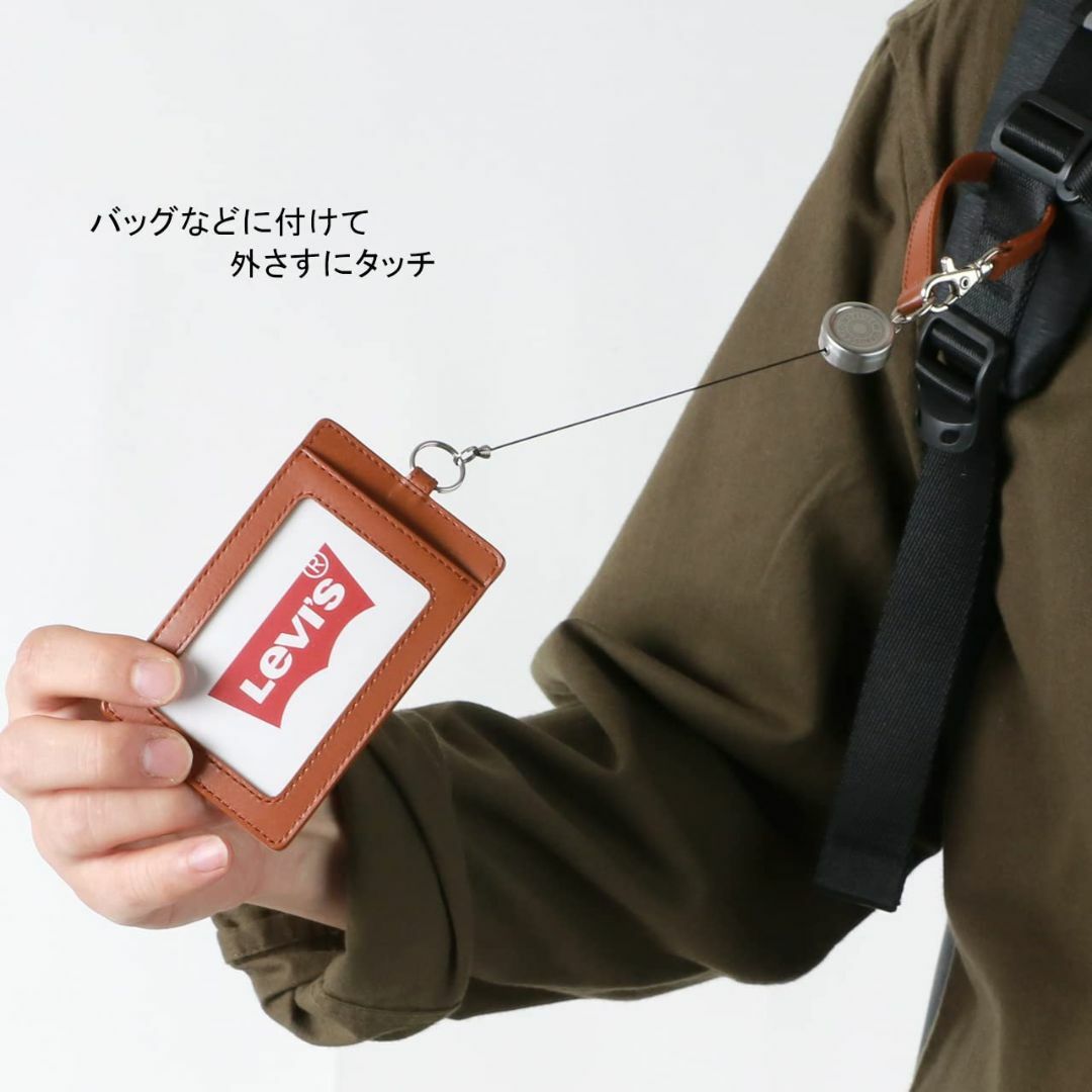 [リーバイス] パスケース メンズ レザー リール付き 定期入れ 牛革 ストラッ メンズのバッグ(その他)の商品写真