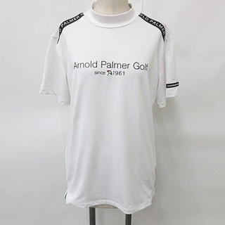 アーノルドパーマー ゴルフ シャツ 半袖 ハイネック プリント 刺繍 白 0