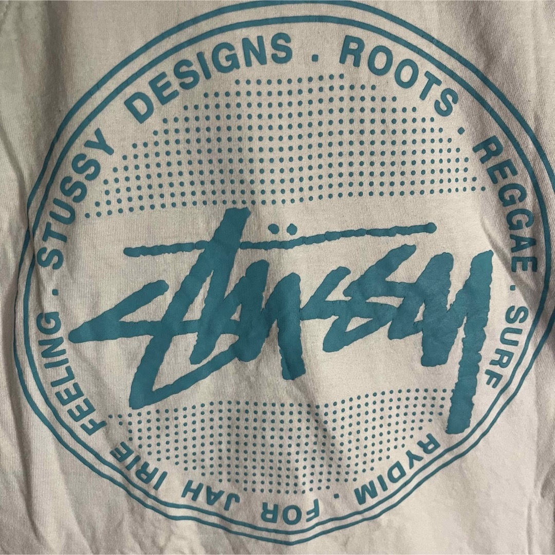 STUSSY(ステューシー)の【希少デザイン】ステューシー ビックロゴ ラグラン 7分袖 ホワイトL メンズのトップス(Tシャツ/カットソー(七分/長袖))の商品写真