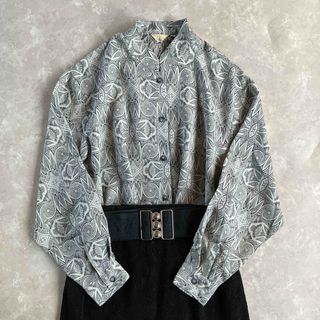 グリモワール(Grimoire)のused レトロ 織柄 シャツ ブラウス 古着 ヴィンテージ vintage(シャツ/ブラウス(長袖/七分))