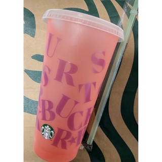 スターバックス(Starbucks)のミステリーカラーチェンジングリユーザブルコールドカップ オレンジ(グラス/カップ)