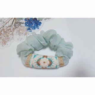 シュシュ インド刺繍  シンプル(ヘアアクセサリー)