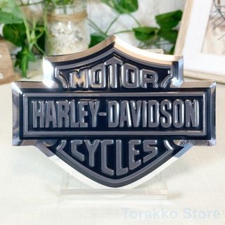 Harley Davidson - 【新品】ハーレーダビッドソン 公式ライセンス アルミ製ロゴデカール（ブラック）