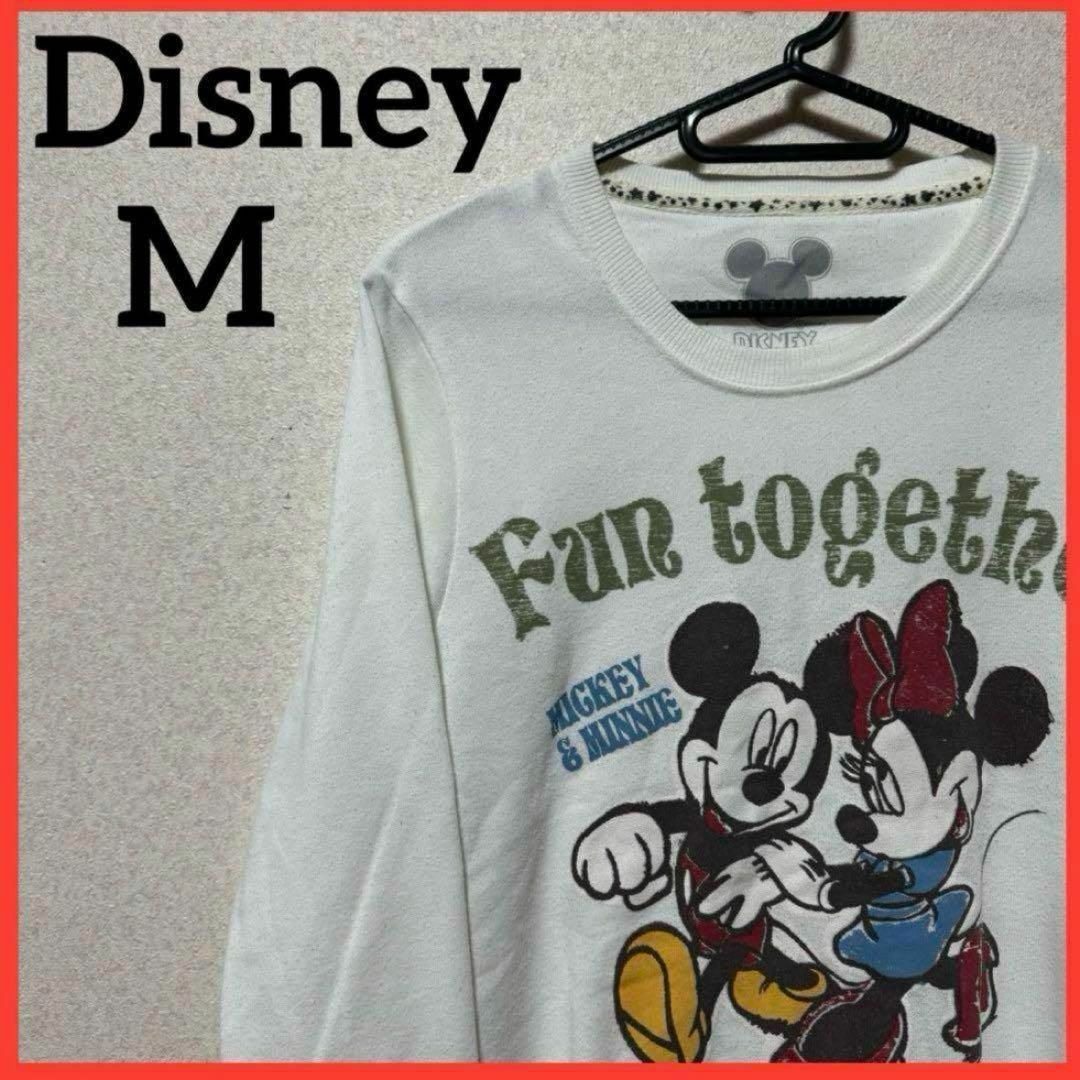 Disney(ディズニー)の【希少】Disney プリントTシャツ カットソー 薄手トレーナー ミッキー レディースのトップス(Tシャツ(長袖/七分))の商品写真