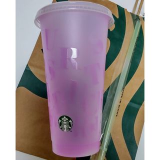 スターバックス(Starbucks)のミステリーカラーチェンジングリユーザブルコールドカップ パープル(グラス/カップ)