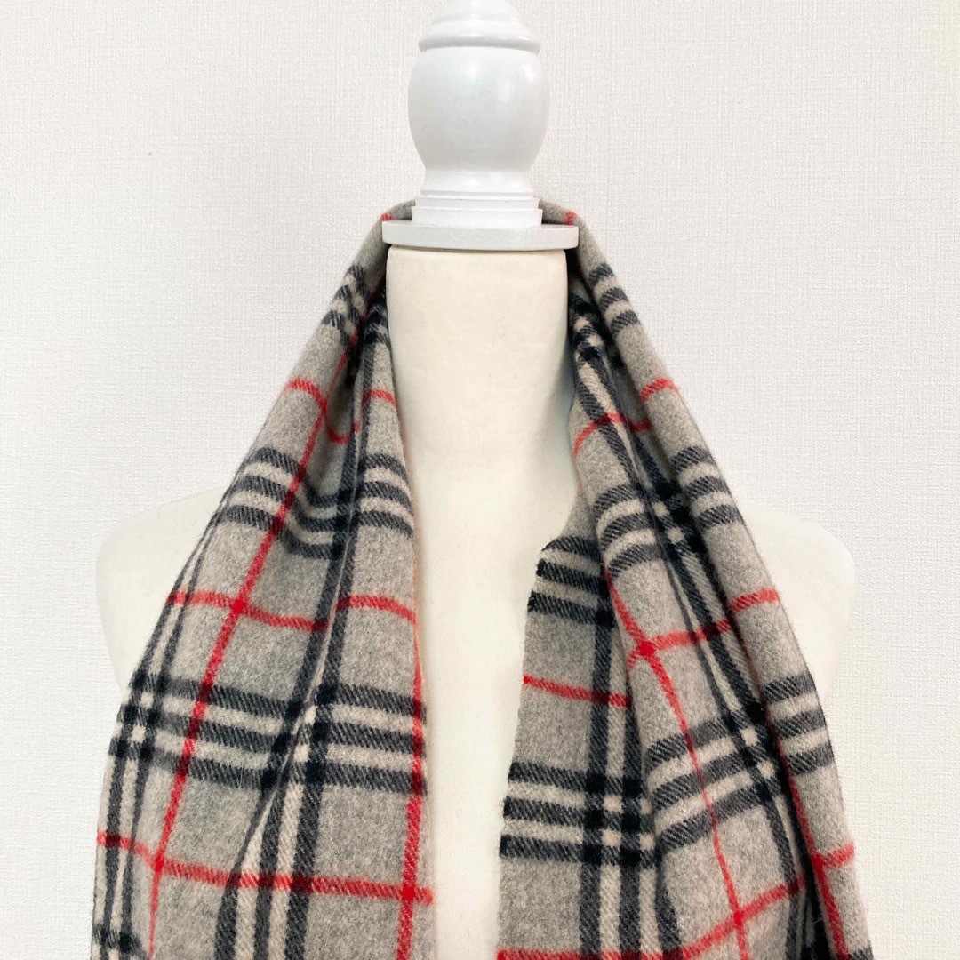 BURBERRY(バーバリー)のBurberry バーバリー　マフラー　ストール　ノバチェック　ウール　グレー レディースのファッション小物(マフラー/ショール)の商品写真